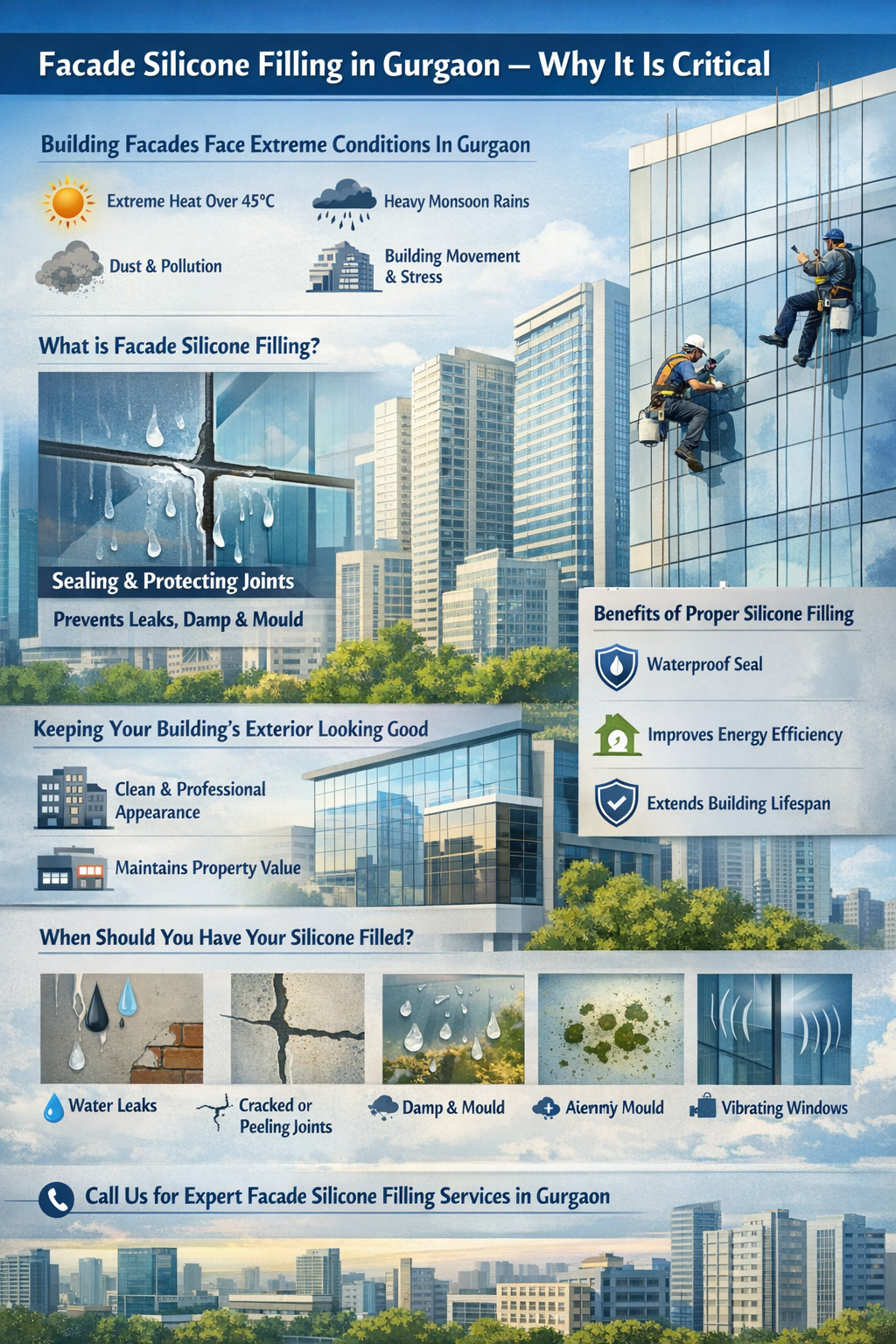 Facade Silicone Filling in Gurgaon – Why It Is Critical