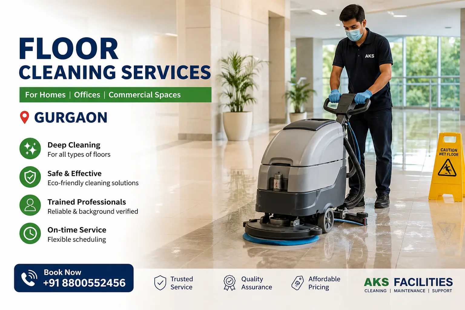 Machine-based floor cleaning and polishing in Gurgaon