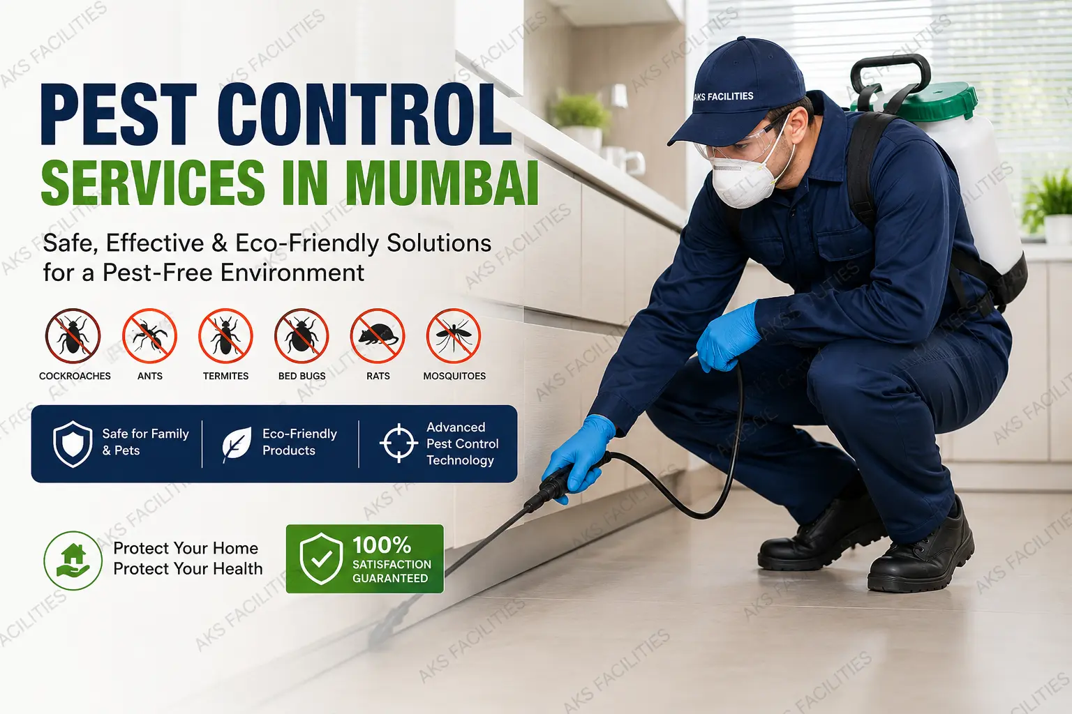 AKS Facilities professional pest control team servicing a Mumbai residence