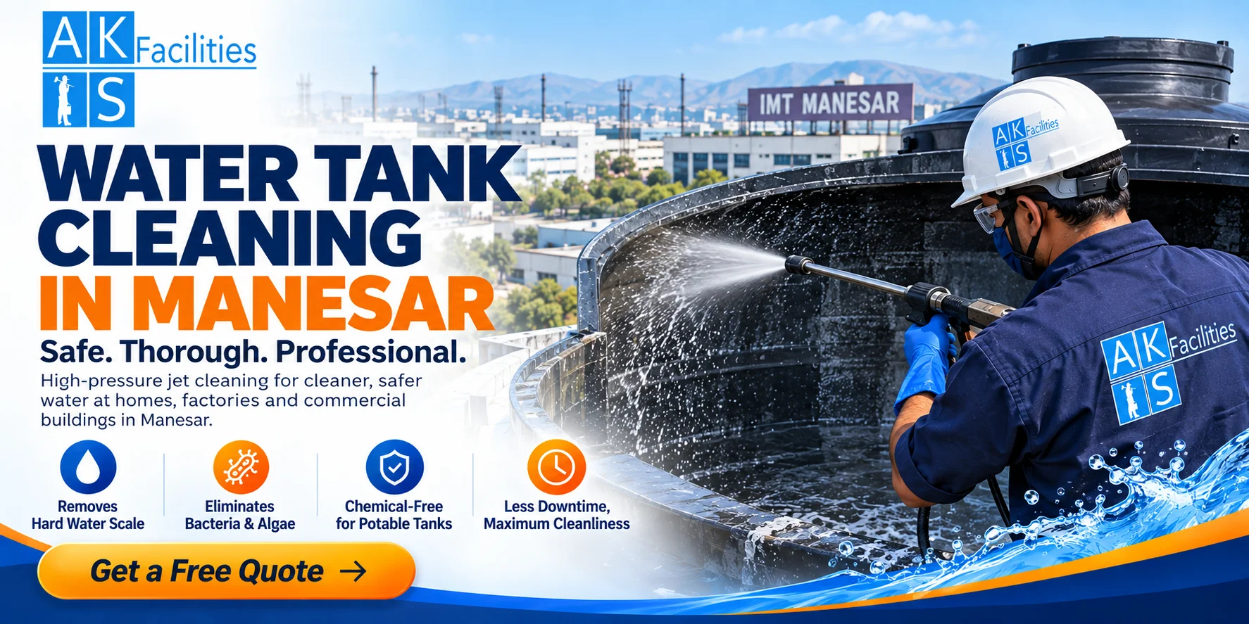 Professional Water Tank Cleaning in Manesar by AKS Facilities