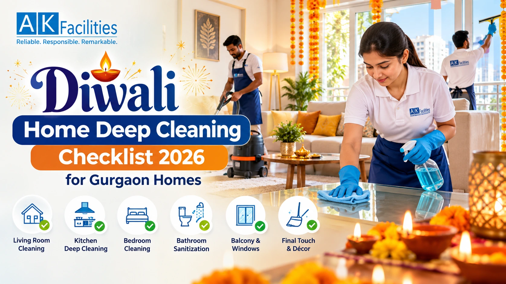 Diwali home deep cleaning checklist 2026 for Gurgaon homes