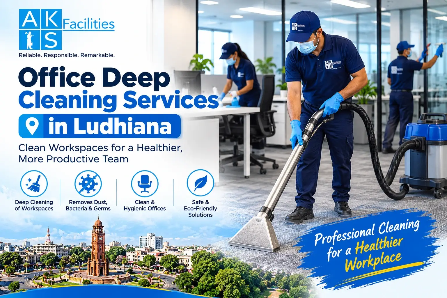 Office deep cleaning services in Ludhiana by AKS Facilities