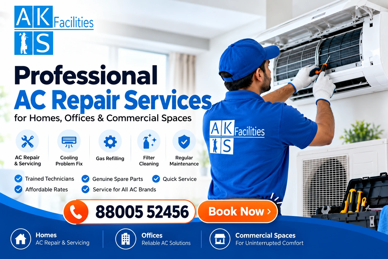 Professional AC Repair Services by AKS Facilities
